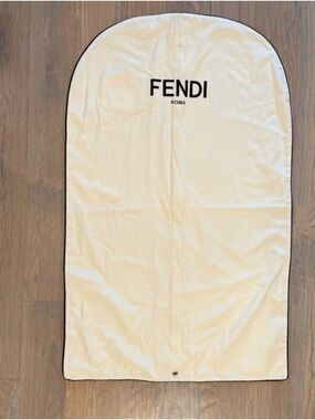 💛 NEW Fendi Cream Garment Bag with Fendi Hanger Set